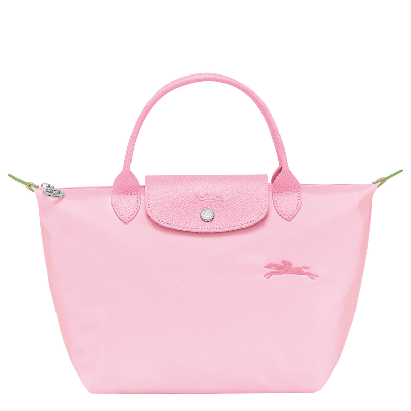 Longchamp Small Le Pliage Green Recycled Canvas Top Handle Bag in Pink