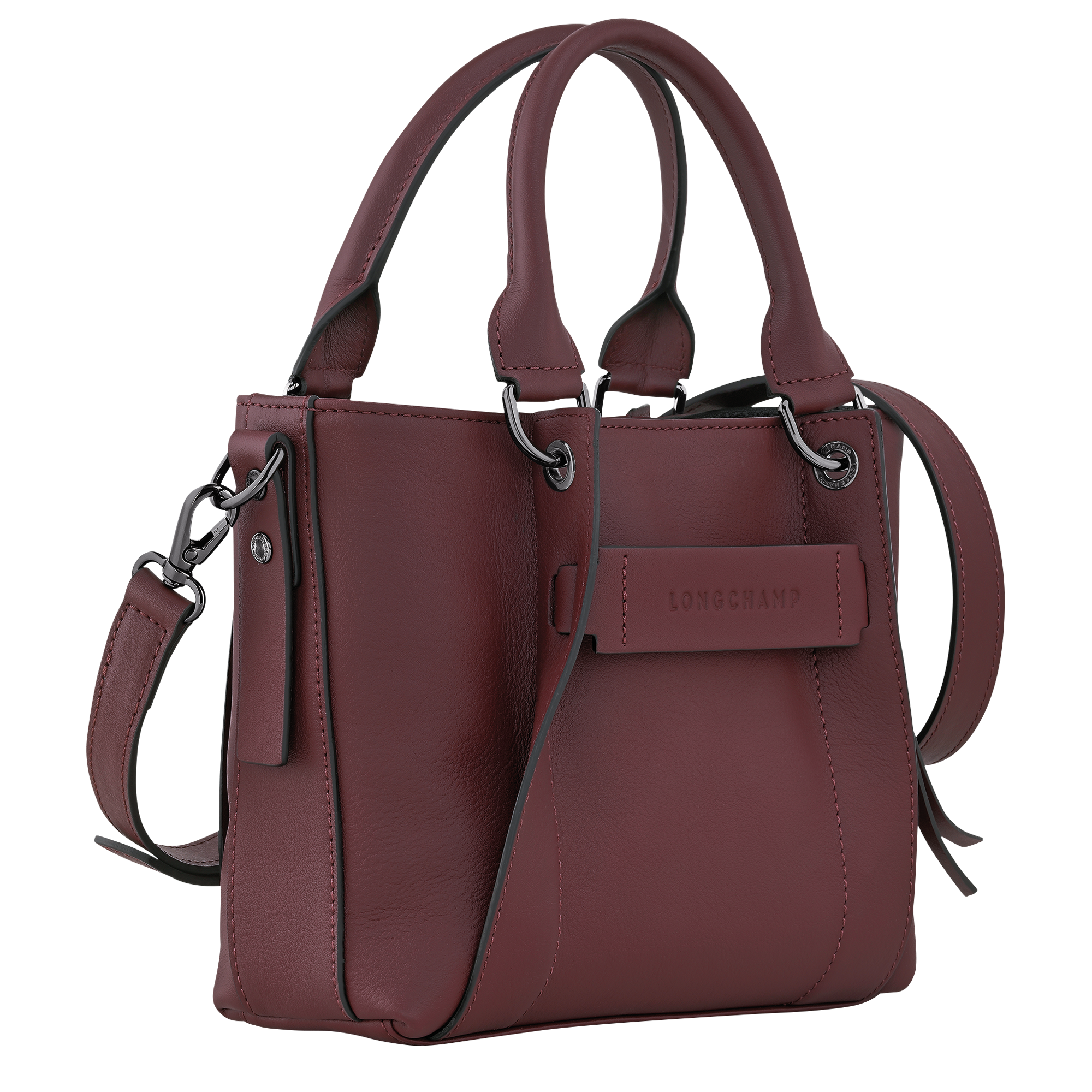 Longchamp 3D Tas met handgreep aan de bovenkant S, Bordeauxrood