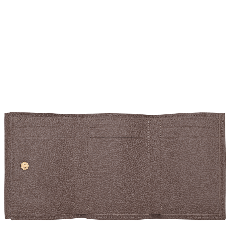 Le Foulonn&eacute; Compact wallet , Taupe - Leather  - View 3 of  3