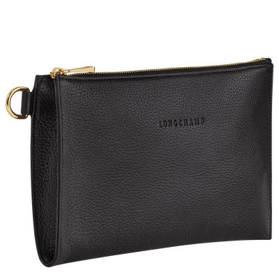 Le Foulonné Pouch , Black - Leather