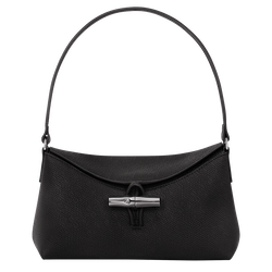 Sac porté épaule S Roseau , Cuir - Noir