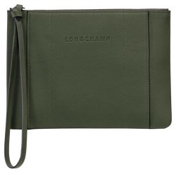 Longchamp 3D Pouch , Khaki - Leather