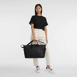 Le Foulonné S Travel bag , Black - Leather