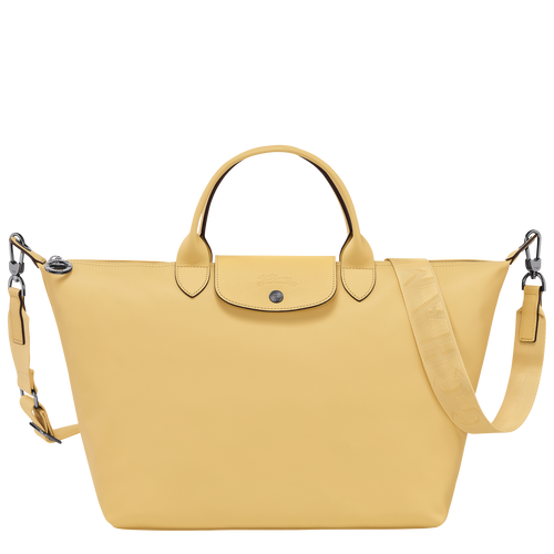 Le Pliage Xtra Tas met handgreep aan de bovenkant L , Tarwegeel - Leder - Weergave 1 van  5