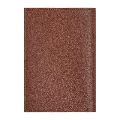 Le Foulonn&eacute; Passport cover , Coffee - Leather