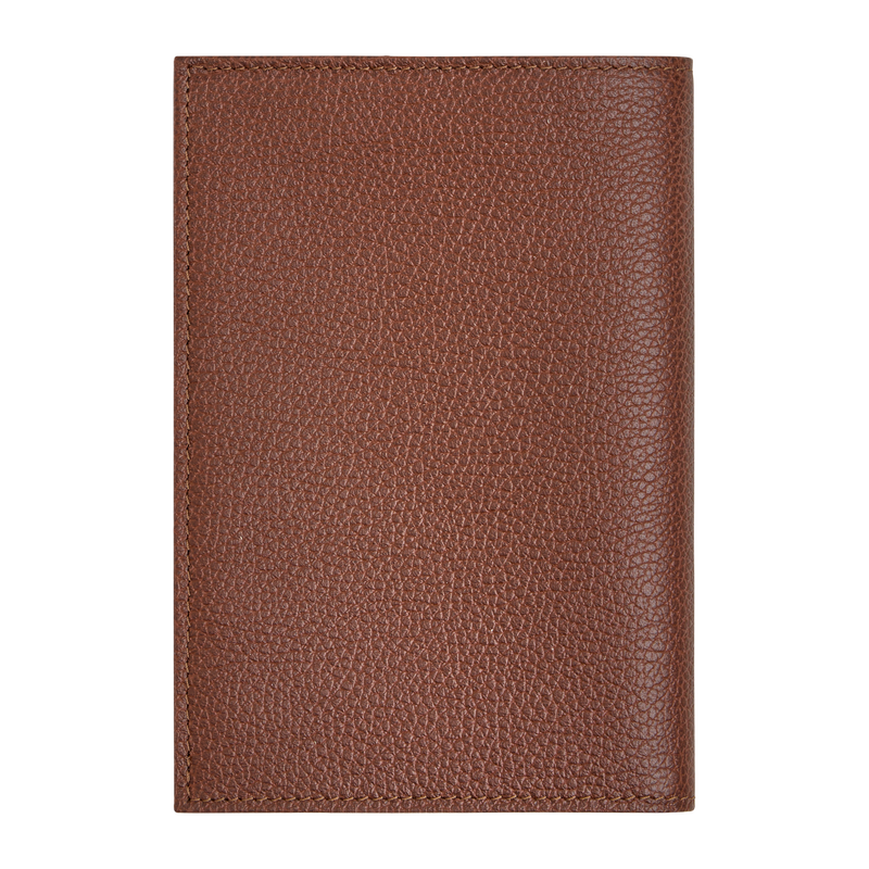 Le Foulonn&eacute; Passport cover , Coffee - Leather  - View 2 of 3