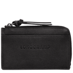 Longchamp 3D 系列 卡片夾 , 黑色 - 皮革