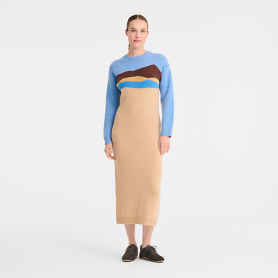 Dress Caroline H&eacute;lain x Longchamp , Beige - Knit