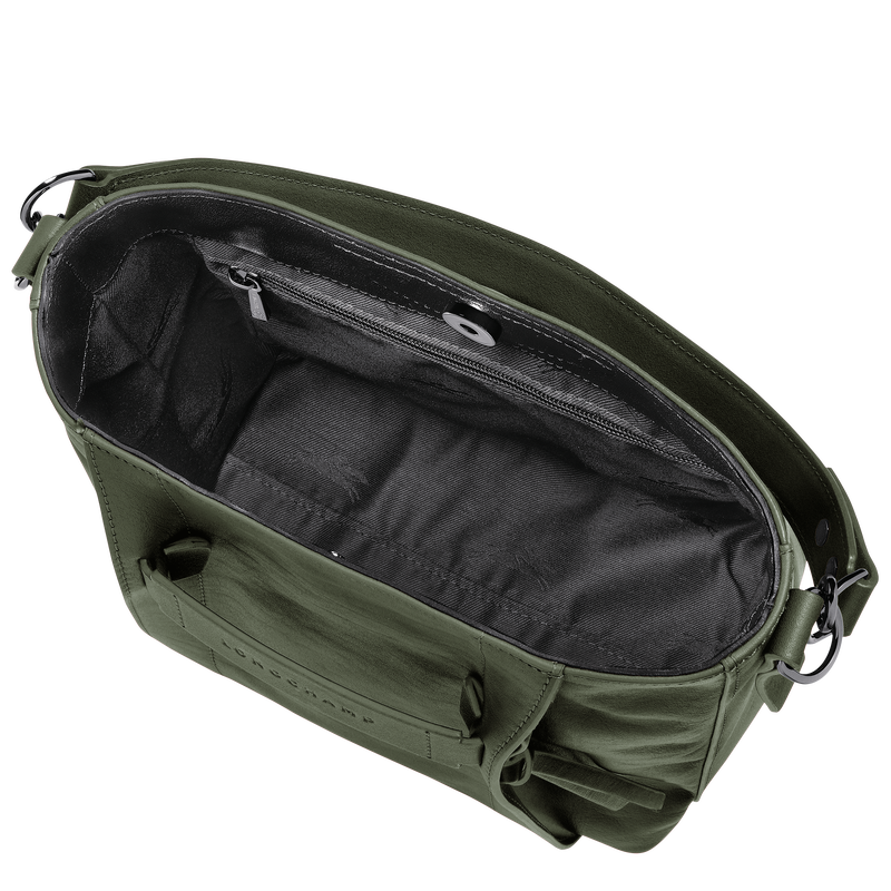 Sac bandouli&egrave;re S Longchamp 3D , Cuir - Kaki  - Vue 5 de 6