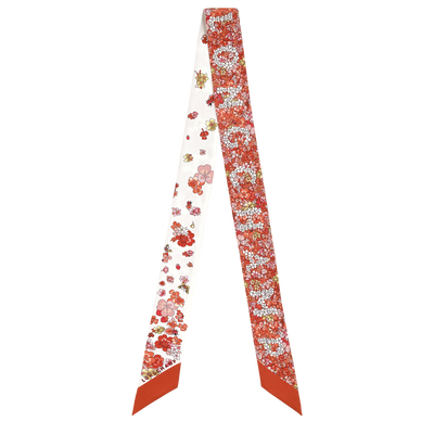 Seidenband Frise Fleurie , Seide - Koralle