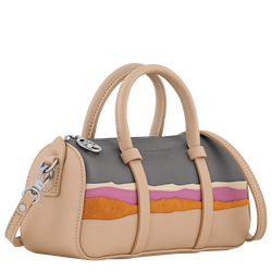 Caroline H&eacute;lain x Longchamp S Handbag , Beige - Leather