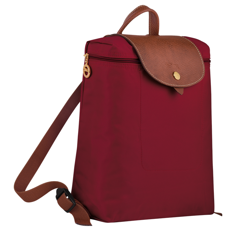 Rucksack M Le Pliage Original , Recyceltes Canvas - Rot  - Ansicht 3 von 5