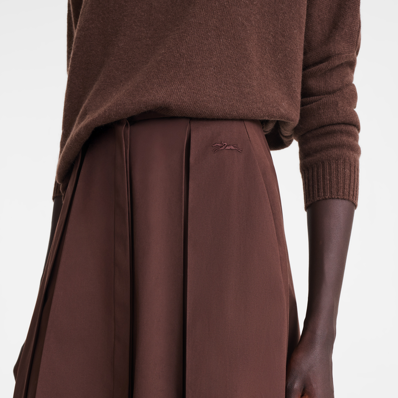 Falda midi , Popelina de algod&oacute;n - Ebano  - Vista 5 de 5