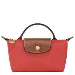 Le Pliage Original Pouch with handle , Tomato - Recycled canvas