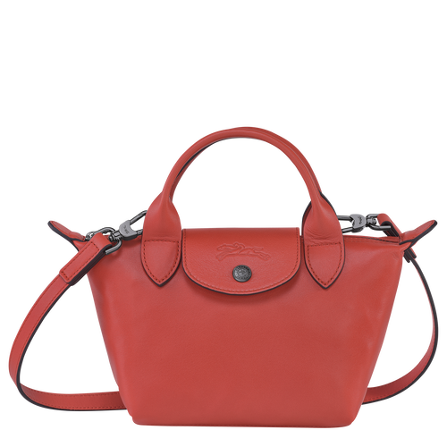 Le Pliage Cuir Top handle bag XS, Terracotta