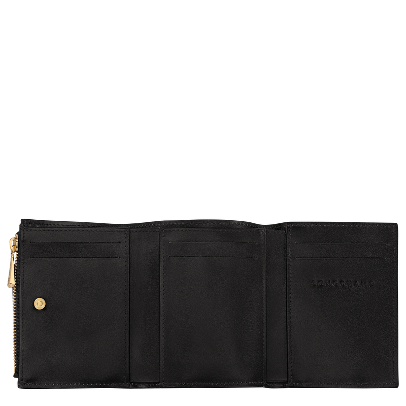 Carteira compacta &Eacute;pure , Pele - Preto  - Vista 3 de  3