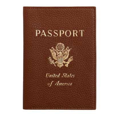 Le Foulonné Passport cover , Caramel - Leather