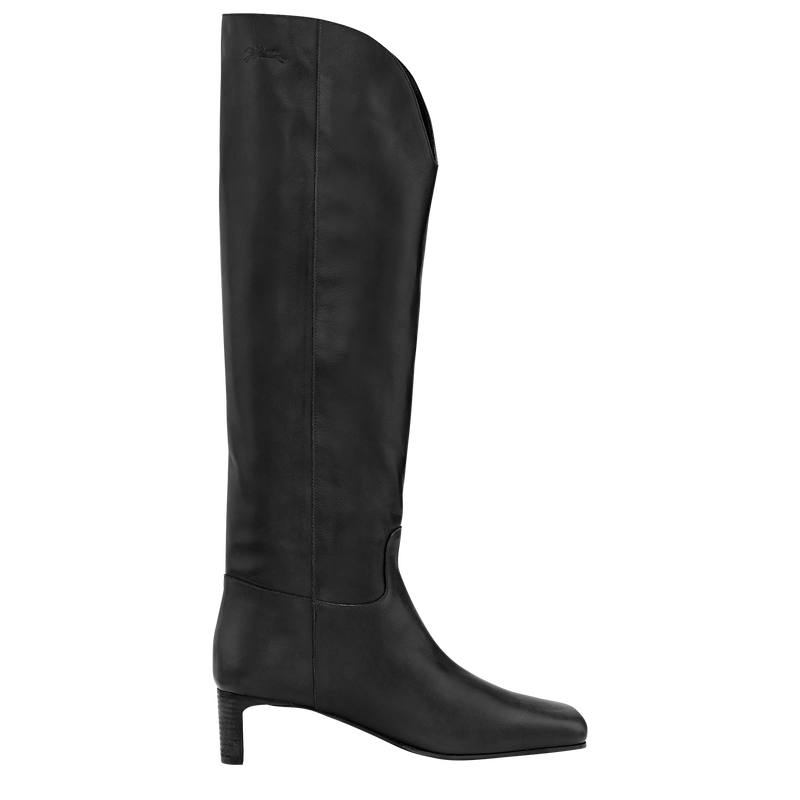 Bottes à talon La Cavalière , Cuir - Noir  - Vue 1 de 4
