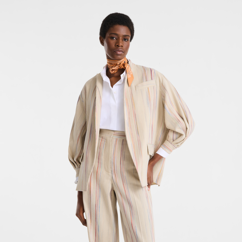 Kimono jacket , Rainbow - Jacquard striped cotton  - View 4 of  5