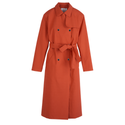 Trench coat , Red - Water-repellent technical canvas