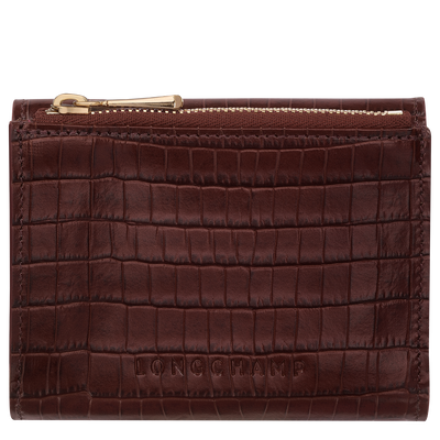 Brieftasche im Kompaktformat Longchamp Pocket , Leder - Mokka