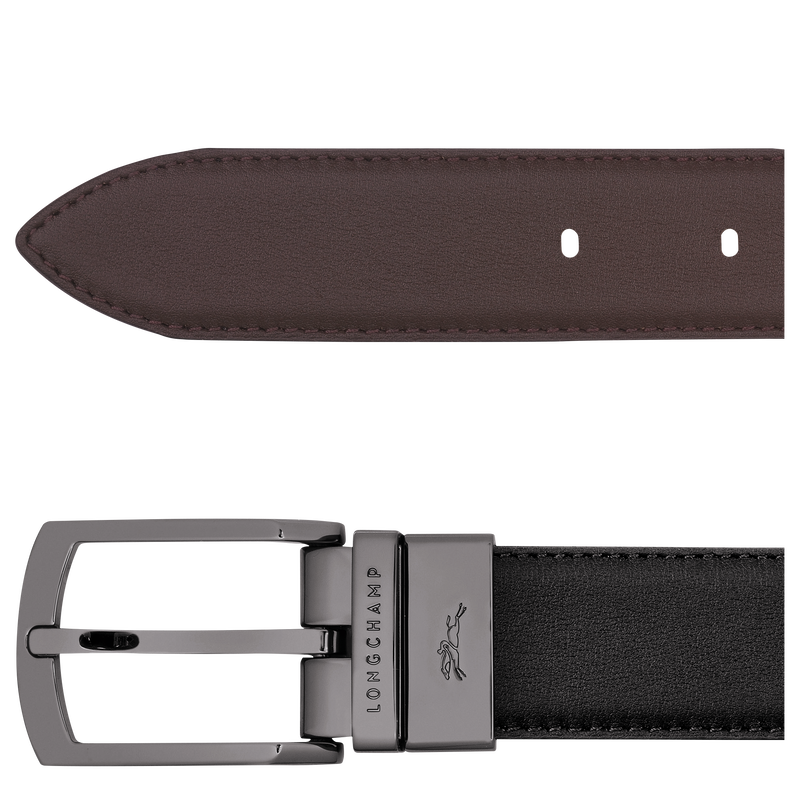 Longchamp sur Seine Men's belt , Black/Mocha - Leather  - View 2 of  4