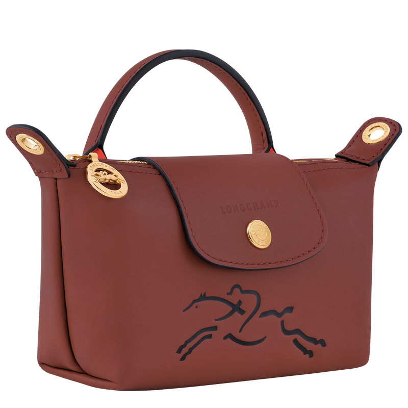 Pochette Le Pliage Xtra , Leder - Mahagoni  - Ansicht 3 von 4