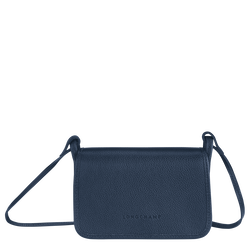 Le Foulonné Wallet on chain , Navy - Leather