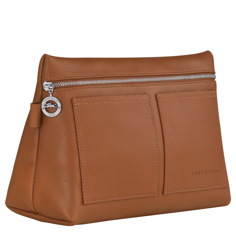 Le Foulonn&eacute; Toiletry case , Caramel - Leather  - View 2 of  3