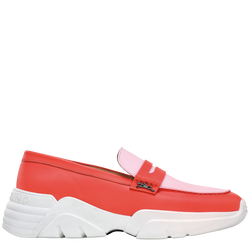 Au Sultan Mocasín , Cuero - Rojo/Rosa
