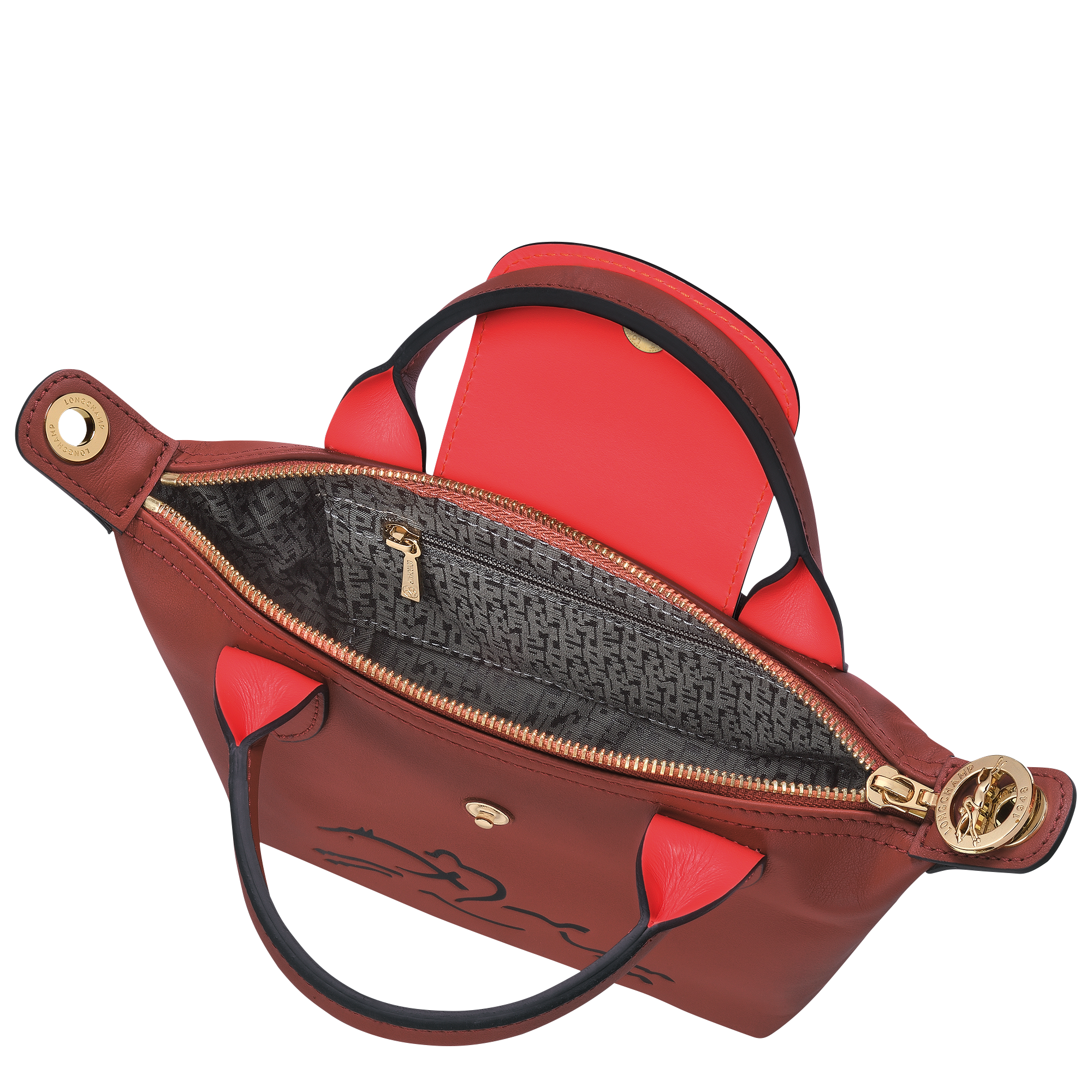 LE PLIAGE JOCKEY TOP HANDLE BAG MAHOGANY