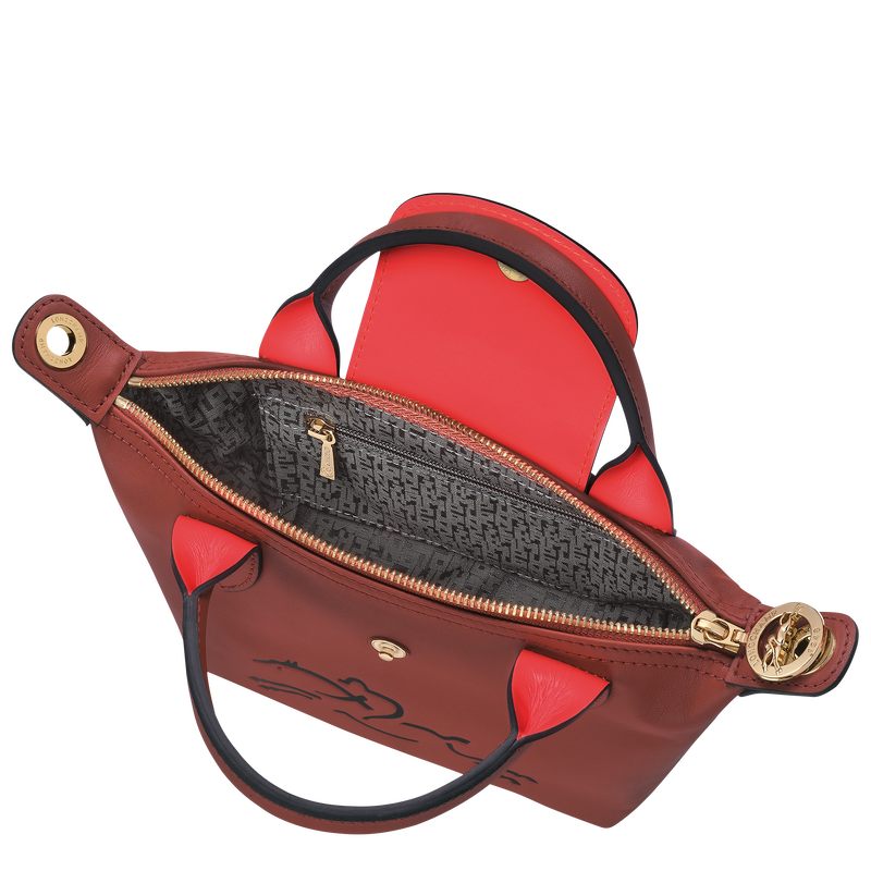 Handtasche XS Le Pliage Xtra , Leder - Mahagoni  - Ansicht 5 von 6