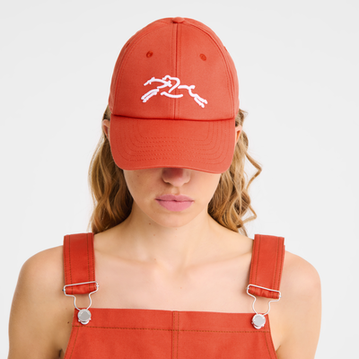 Solid cap , Tomato - Cotton blend