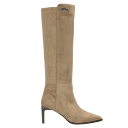 Elan Heel boots , Beige - Leather