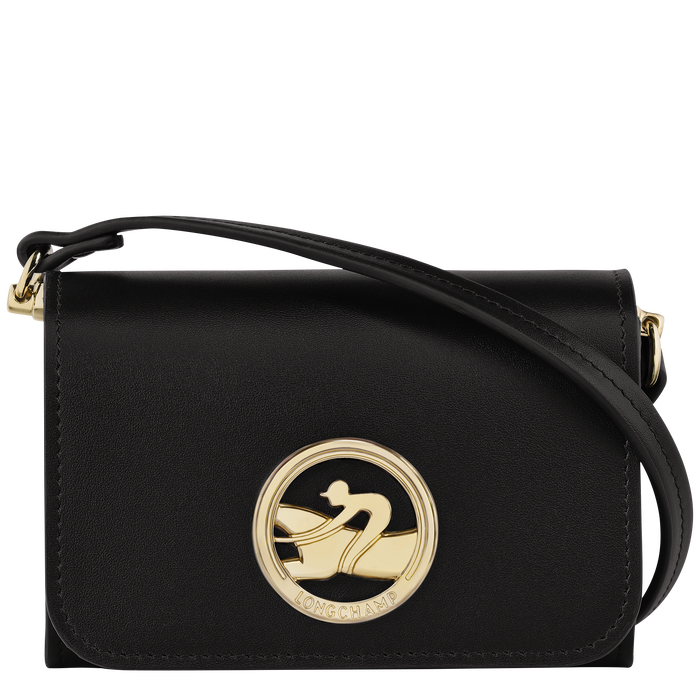 Box-Trot Coin purse with shoulder strap, Black