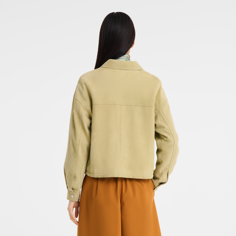 Jacket , Almond Green - Leather  - View 4 of 5