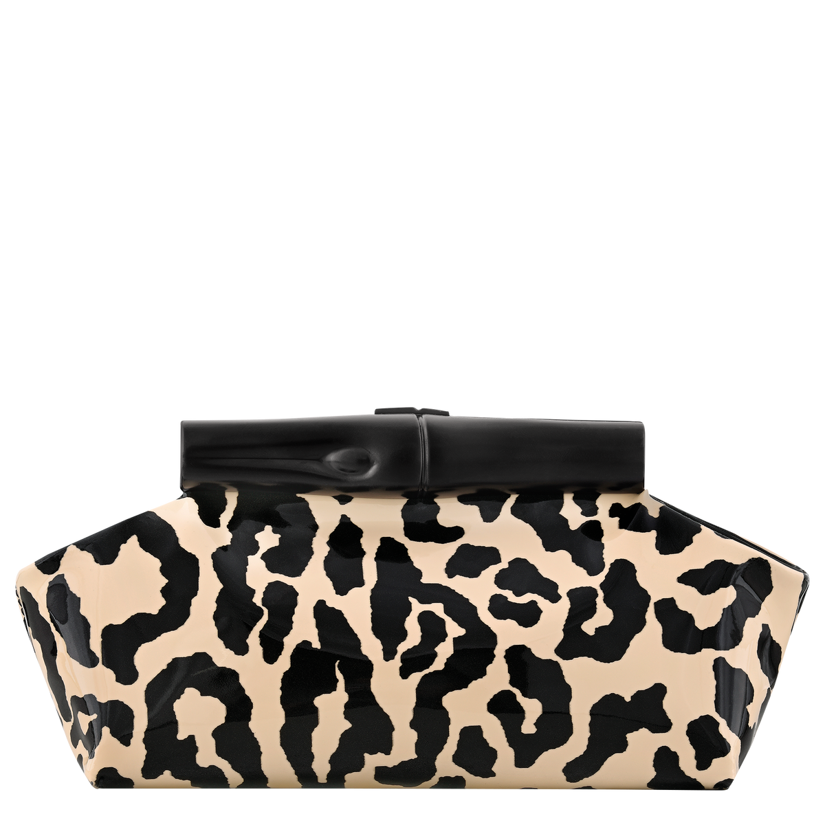 Женская сумка Longchamp Le Roseau S Pouch 10391HKF, цвет: Чёрный / Бежевый