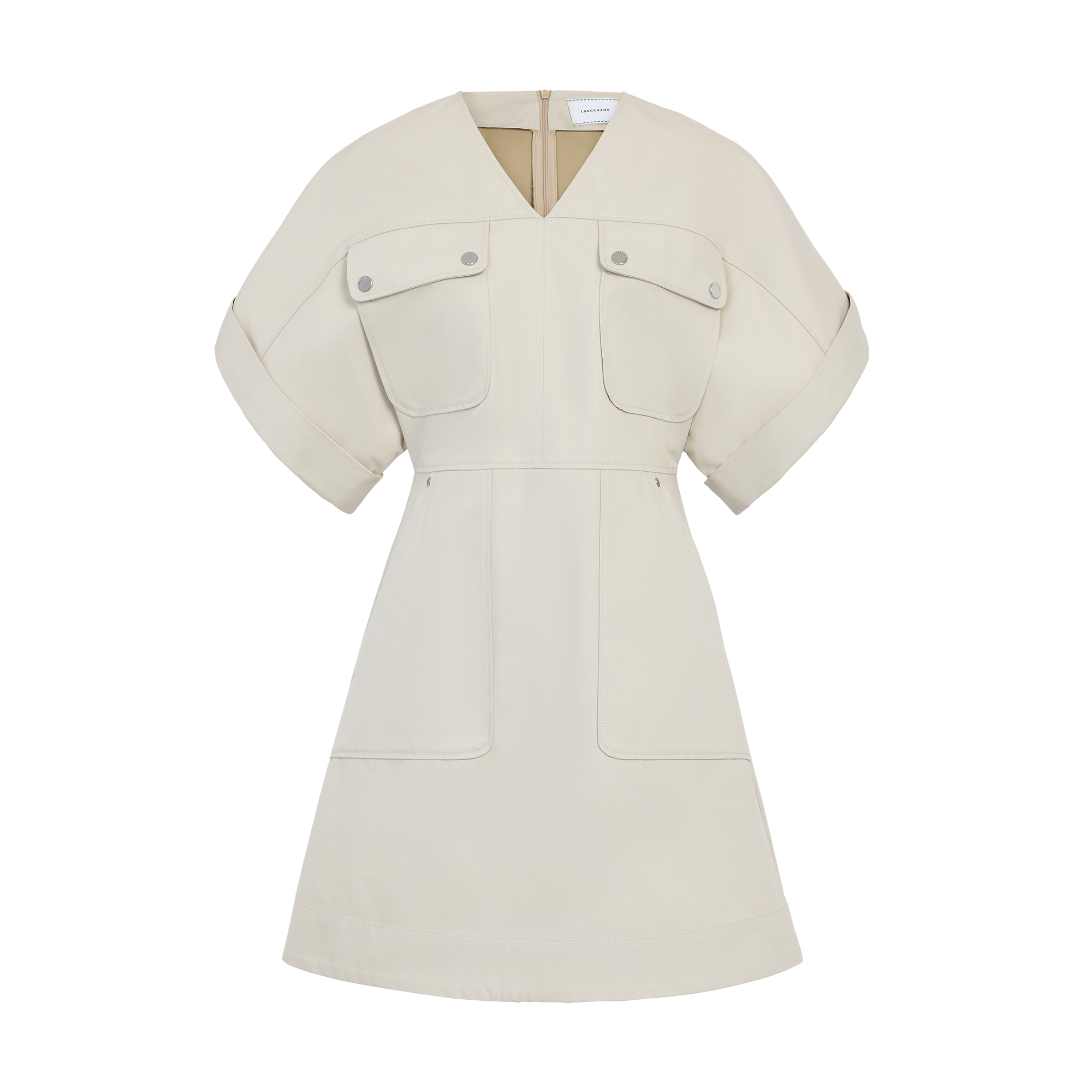 null Short dress, Ivory