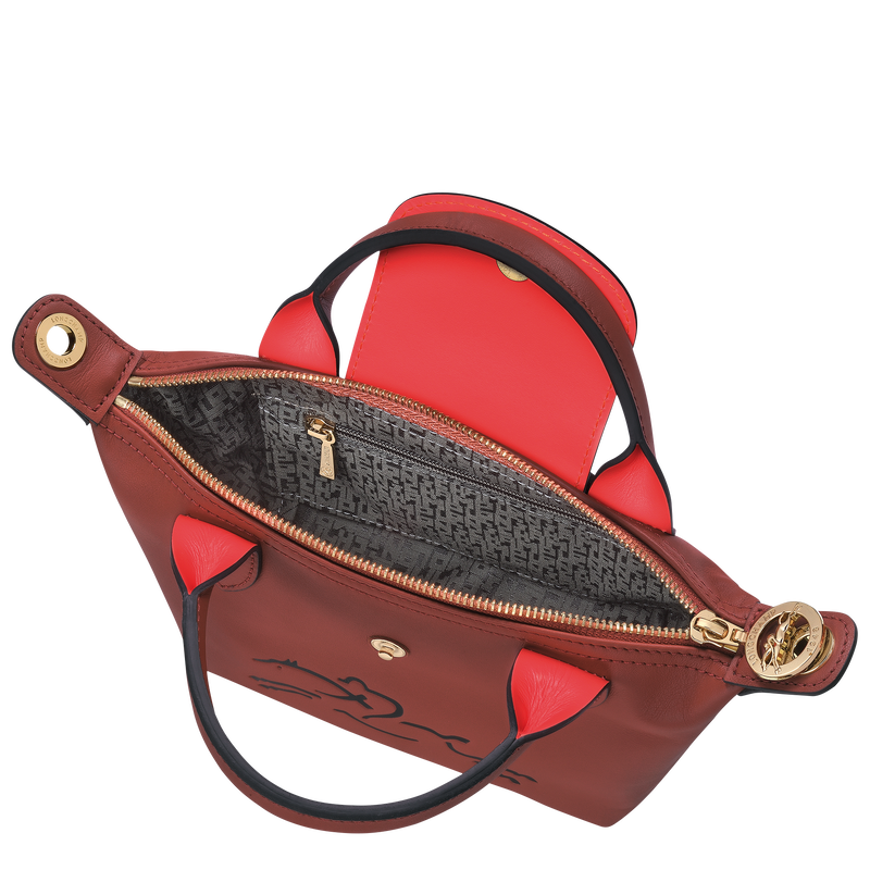 Le Pliage Xtra XS Handbag , Mahogany - Leather  - View 5 of  6