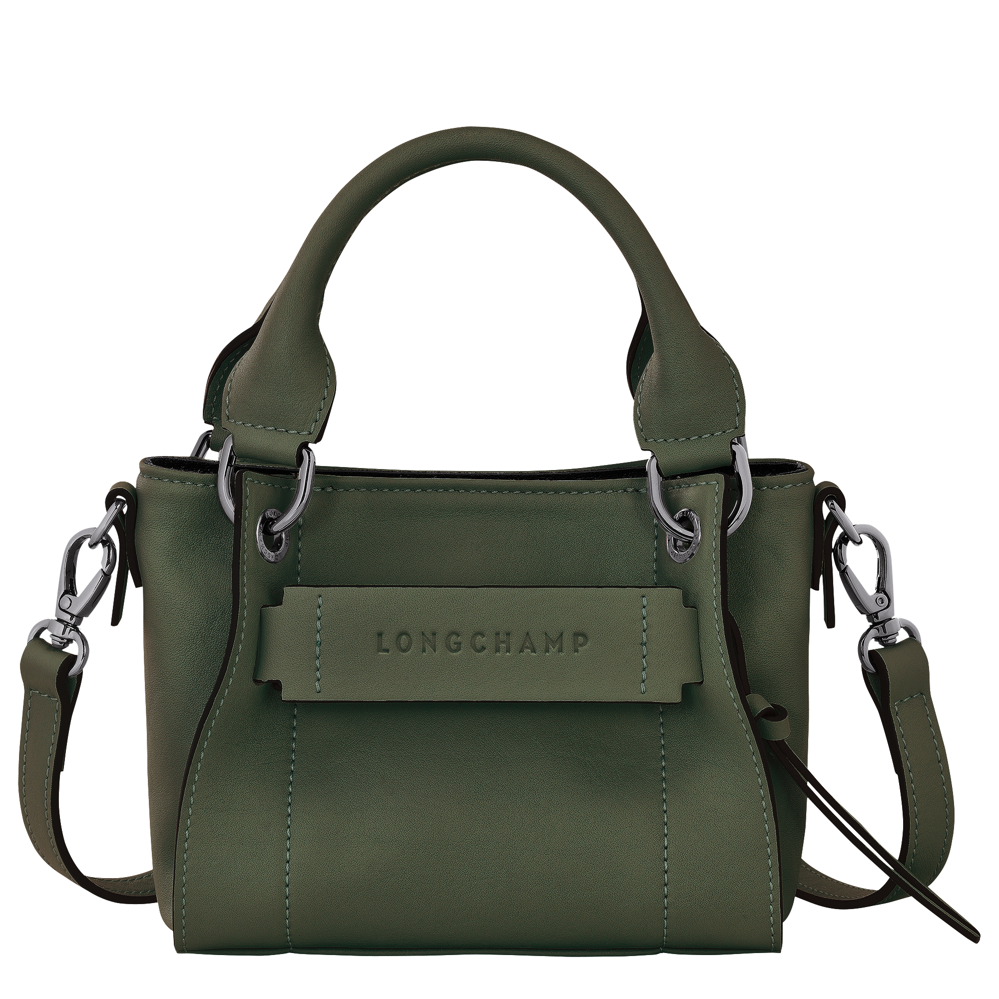 トップハンドルバッグ XS, カーキ - ビュー 1:
6 - 拡大 Longchamp 3D トップハンドルバッグ XS, カーキ