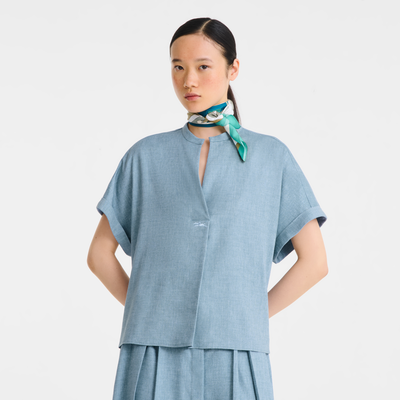 Foulard di seta 70 Torre equestre , Seta - Menta