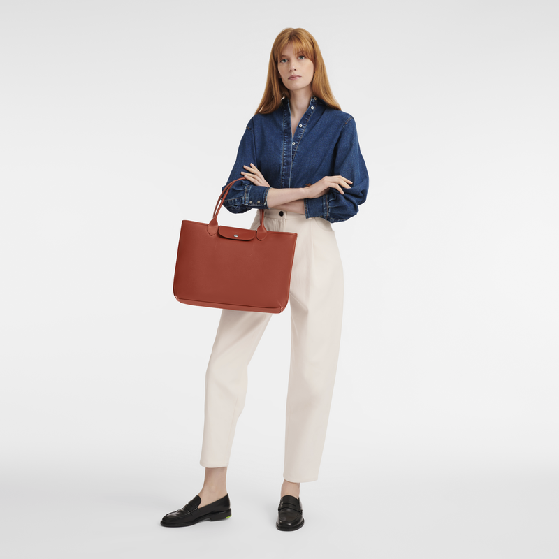 Longchamp Le Pliage Top-Handle Leather Bucket Bag