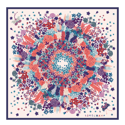 Collier de fleurs Zijden sjaal 90, Bosbessenblauw