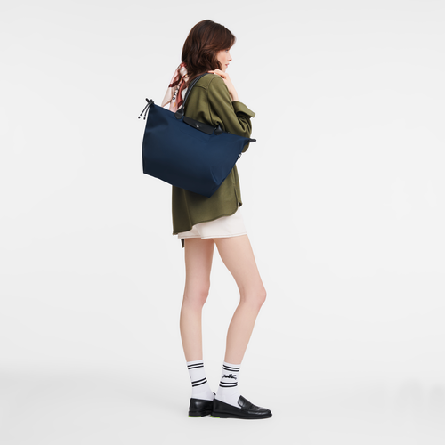 Le Pliage Energy L Tote bag , Navy - Recycled canvas - View 2 of  6