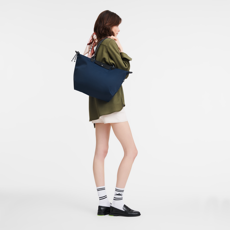 Le Pliage Energy L Tote bag , Navy - Recycled canvas  - View 2 of 6