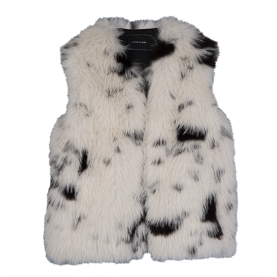 Sleeveless cardigan, Black/White