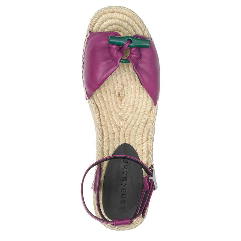 Espadrilles compensées Le Roseau , Cuir - Violette  - Vue 3 de 3