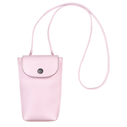 Le Pliage Xtra 裝飾皮革滾邊的手機殼 , 玫瑰粉色 - 皮革