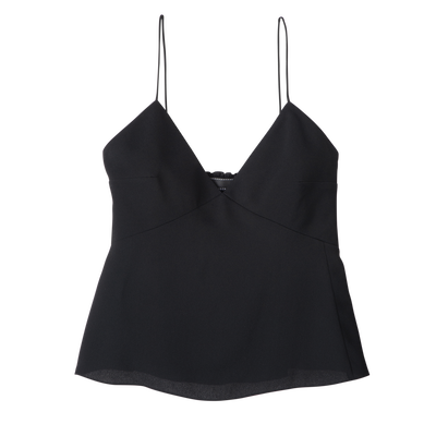 Thin strap top , Black - Fluid crepe