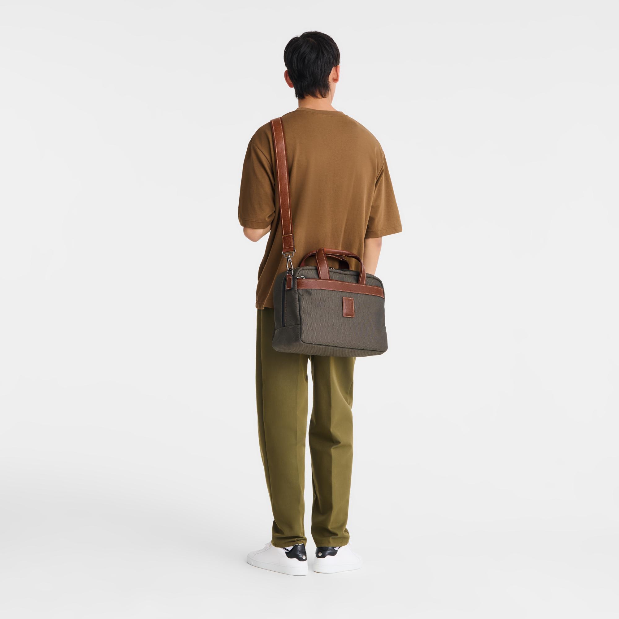 Boxford S Travel bag Brown - Recycled canvas | Longchamp US Boxford S Travel bag Brown - Recycled canvas | Longchamp US